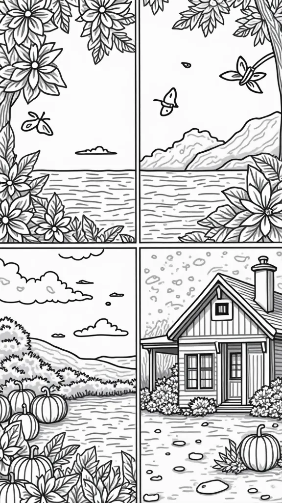 seasons coloring page